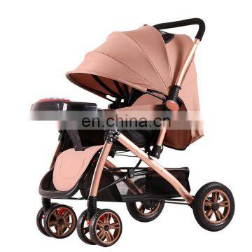Hot Sale High Landscape Baby Stroller Lightweight Foldable Pram Pushchair photo-2