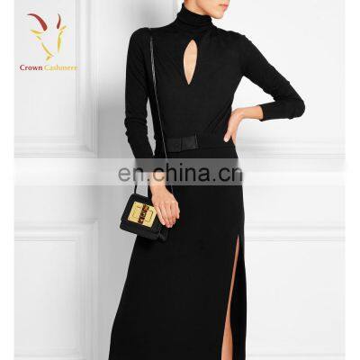 Women Fashionable Black Turtle Neck Cashmere Pullover Sweater photo-3