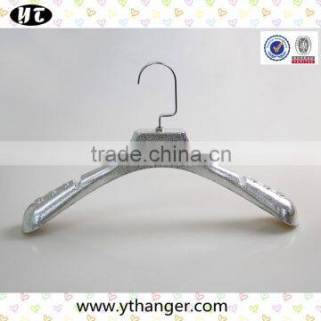 silver shiny surface electronic plated hanger with custom logo