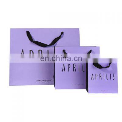 Factory Custom Printed Your Own Logo White Brown Kraft Gift Craft Shopping Paper Bag With Ribbon Handles