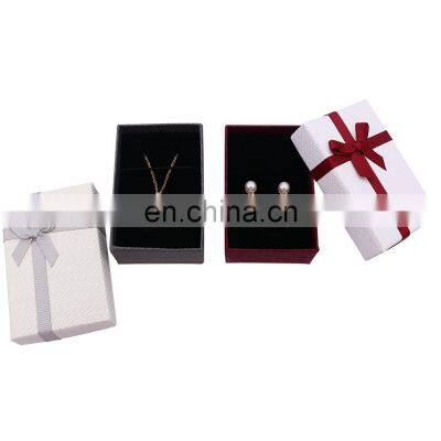 Factory Wholesale Custom Bowknot White Color Ring Necklace Box Jewelry Gift Box photo-5