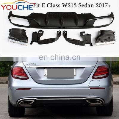 Diffuser & stainless steel exhaust tip for Mercedes Benz E class W213 basic model 2017-2019