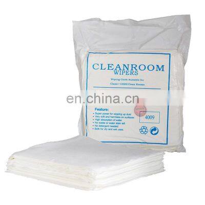 100% Polyester Sterile Cleanroom Wiper Lint Free 2 Layer Paper Wipe 9x9 Double Knit Laser Sealed Edge Tissue Wipes