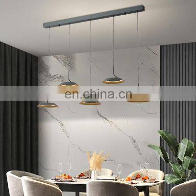 Popular Decoration Indoor Ash Black Matte Gold Modern Living Room Bedroom Acrylic LED Pendant Lamp