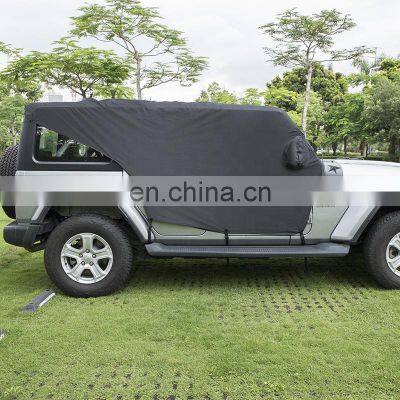 Waterproof Sun Protection Auti-UV Rain Snow Polyester Half Body Car Covers For Jeep Wrangler JK JL photo-5