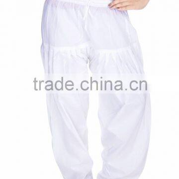 Indian Women Cotton White Color Kareena Patiala Salwar Trouser Pants Ethnic Wear Casual Wear Traditional Wear Loose Fit Pant