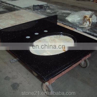 Galaxy Black Countertop Kitchen, Polished Stone Countertop photo-5