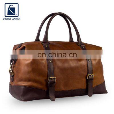 Vintage Style Made Impressive Quality Sports Leather Men Duffel Bag photo-3