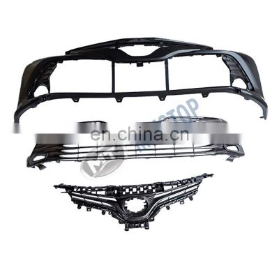 MAICTOP car body kit front grille for camry 2018 front bumper upper lower grille plastic