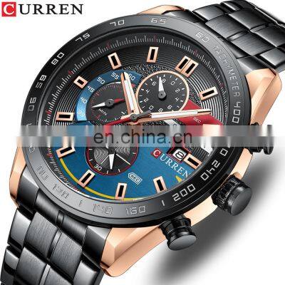 Curren 8410 New Fashion Quartz Watch Man 2022 Innovative Calendar Waterproof Silicon Band Green Stop Watches Relogio Masculino