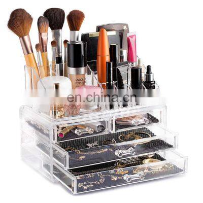 Plastic Clear Transparent Acrylic Cosmetic Storage Drawers Jewelry Organizer Makeup Holder