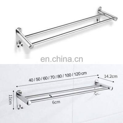 Wholesale Double Towel Bar Towel Rack With Hook Bathroom Rack Bathroom Shelf Stainless Steel Hanging Rack Rbathroom Accessories photo-2