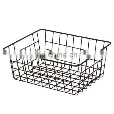 Japanese Iron Tabletop Storage Basket Square Iron Art Storage Basket Tabletop Sundries Book Storage Basket Rack photo-2