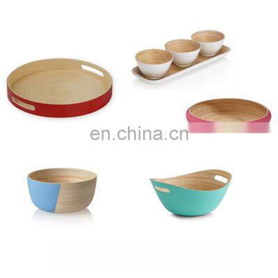 Cheap WHolesale Natural Bamboo Bowl And Serving Tray Eco Friendly Handmade Heathy Bowls in bulk