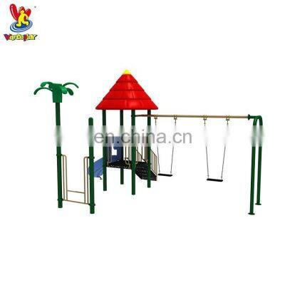 Classic Themes Amusement Park Rides House for Kids Games Playhouse Plastic Slide Outdoor Playground Equipment With Swings photo-2