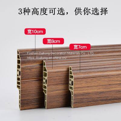 Black, white and grey PVC baseboard SPC stone plastic floor footline Wood plastic 7810 wood grain plastic waterproof corner line