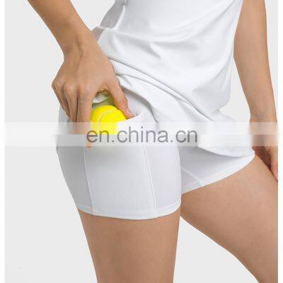 New Tennis Set Short Jumpsuit Lined Tennis Dress Shorts With Hidden Pocket Outdoor Running Wear Women Sports Dance Dress photo-3