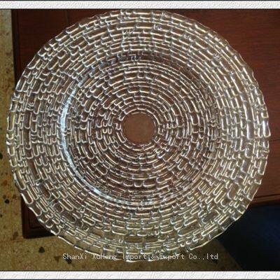 Luxury Round Transparent Clear Glass Charger Plate Under Base Plate For Banquet Table Decoration