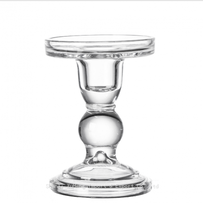 Family Living Room Wedding Glass Candle Holder Clear Pillar Candle Stand Crystal Candlestick for Home Wedding Party Decoration photo-3