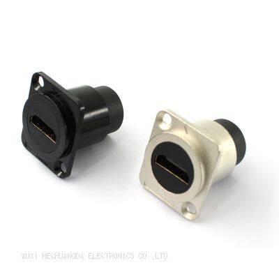 D-Type Female To Female HD HDMI2.0 Chassis Panel Mount Socket with dust cap