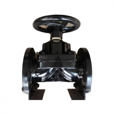 Válvula de diafragma manual de alta temperatura com revestimento de borracha natural e corpo em ferro fundido durável e resistente à corrosão