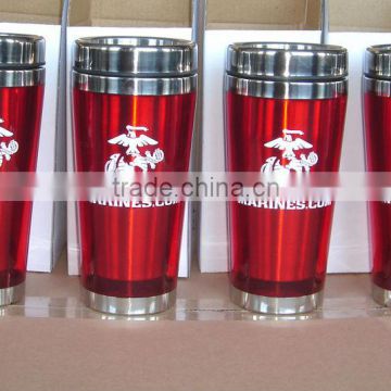 FDA approved stainless steel travel mug with stainless steel lid and bottom