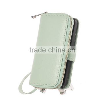 for Samsung S6 cool leather case, Hot selling Zipper Wallet Leather case for Samsung S6