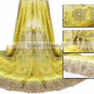 Mitaloo 2016 French Tulle Lace Fabric Fashion Stones Lace For Party Wedding MFL1109