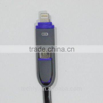 USB Charger Cable for Flat Cable With LED Light and Length 4FT With Pink Color photo-5