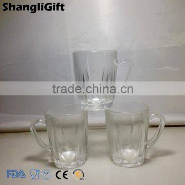 Juice Glass 490ml Glass Cup Embossed With Handle