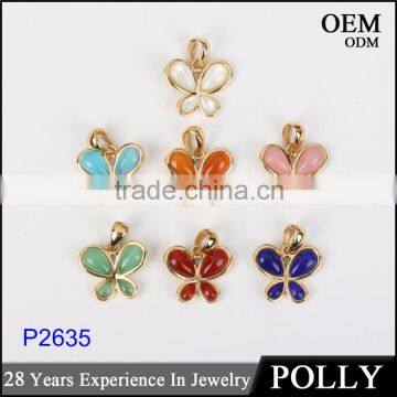 Wholesale fashion silver 925 lady butterfly pendant setting artificial stone jewelry