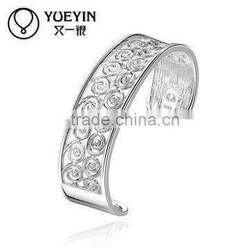 New Arrival Wholesale Anti-allergic Mixed Wide Fashion Jewelry Silver Bangles