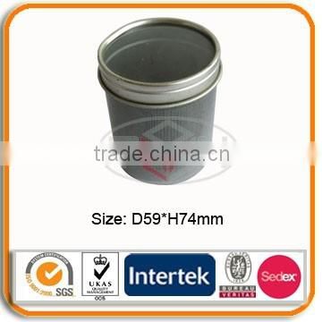 Round tin box with clear pvc window