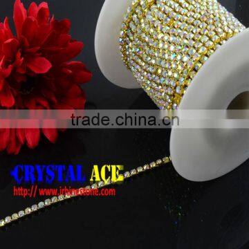 Strass Crystal Rhinestone Cup Chain, Rhinestone Crystal Cup Chain Manufacturer, Cupchain Crystal Stone for Garment