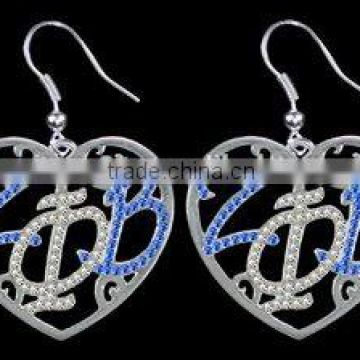 Zeta phi beta heat crystal earrings trend greek varsity jewelry 2016 cheap wholesale