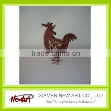 Metal cock metal rooster wrought iron ornaments for garden