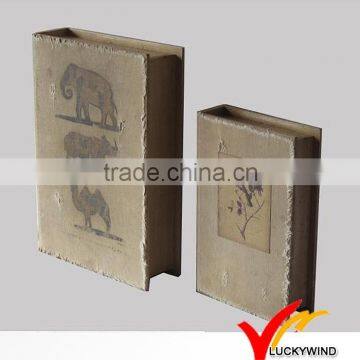 S/2 shabby chic wooden book box