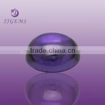 Purple flat back round glass clear cabochon