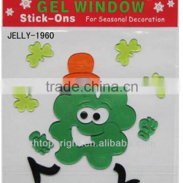 funny gel stickers, St. Pat's Day,size 20*20*0.3cm, conform to EN71