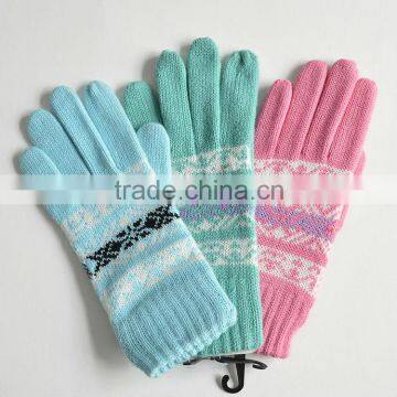 Simple cheap touch screen ladies fashion knitted gloves