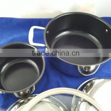 2016 New Design Two-ply (stainless Steel +aluminum)nonstick Ceramic Fry Pan Saucepan Cookware photo-3