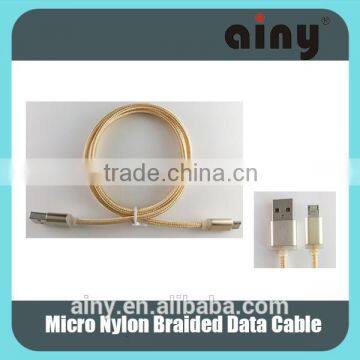 2015 new products china wholesale Ainy Nylon braided micro usb cable with Aluminum Alloy Housing