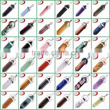 New Style Quartz Crystal Point Pendants With Assorted Colors