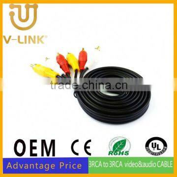 Manufacture quality PVA 3 to 3 rca line 1.5m 3m 5m