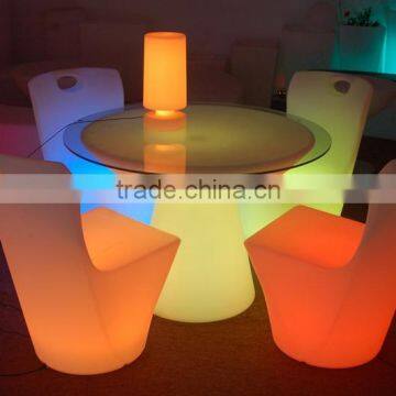 LED plastic cheap wine barrel bar table sets / led light bar table and chairs