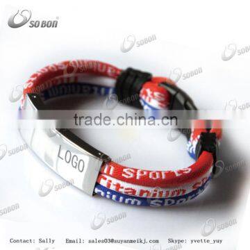 new products 2016 flag colors silicone rope bracelet with custom logo