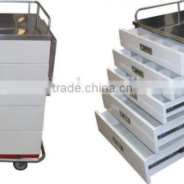 Steel five layers medicine trolley for hospital carts