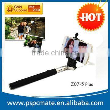 Cable Take Pole Wired Selfie Stick Extendable Handheld Monopod for Smart Phone