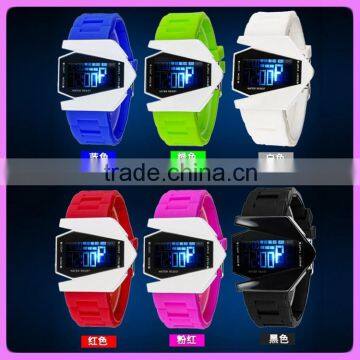 Smart flight shape LED silicone watch , men wristwatch