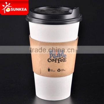 16 oz double wall fancy paper cups with sleeve